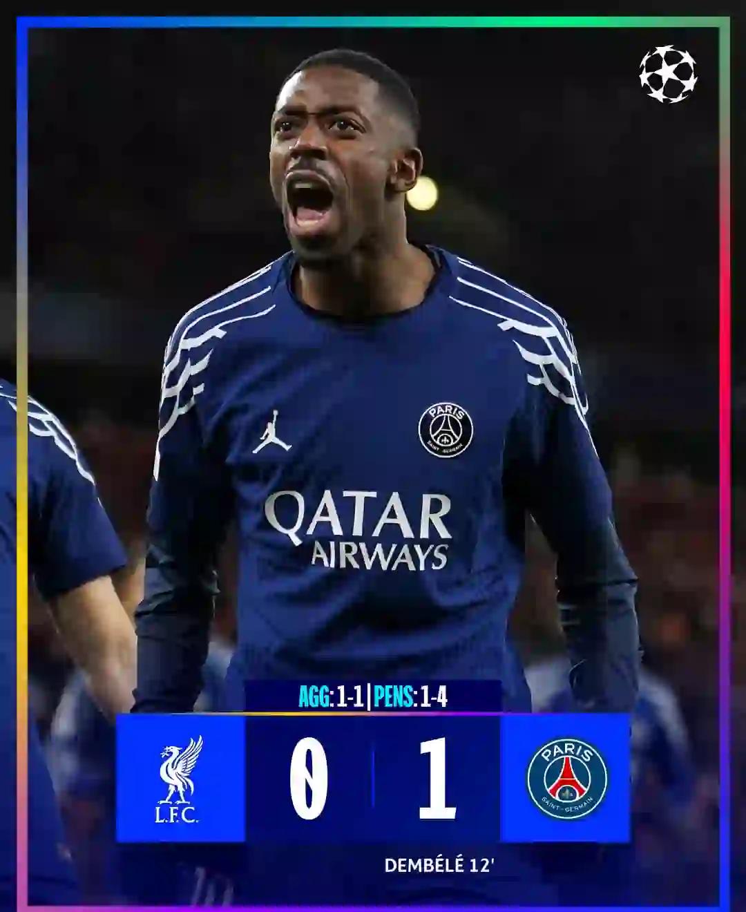 利物浦在巴黎破纪录引热议